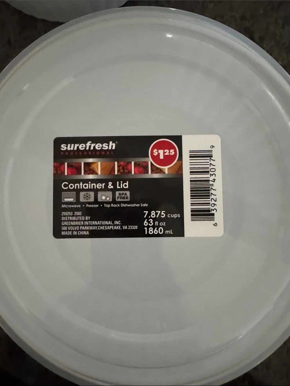 Surefresh White Plastic Container & Lid Set - Stackable Food Storage - 8 Total